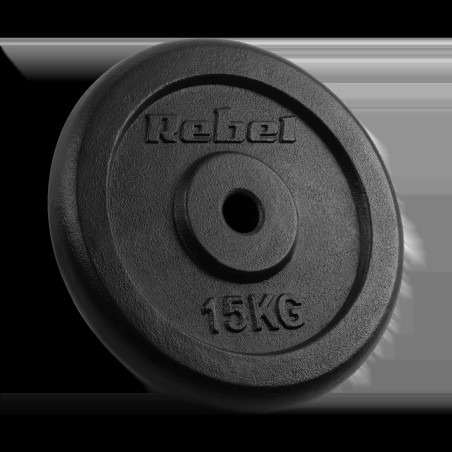 Belastning av gjutjärnssats 2x15 kg, hål 31 mm, klassisk tallrik, REBEL ACTIVE