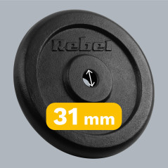 Belastning av gjutjärnssats 2x15 kg, hål 31 mm, klassisk tallrik, REBEL ACTIVE | HandlaSmidigt.se