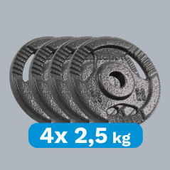 Belastning av järnset 4x2.5kg, hål 31mm, tallrik med handtag, REBEL ACTIVE | HandlaSmidigt.se