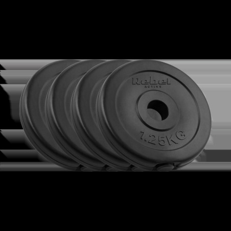 Beläggning av bitumen, set med 4x1,25 kg, 31 mm hål, klassisk tallrik, REBEL ACTIVE | HandlaSmidigt.se