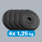 Beläggning av bitumen, set med 4x1,25 kg, 31 mm hål, klassisk tallrik, REBEL ACTIVE