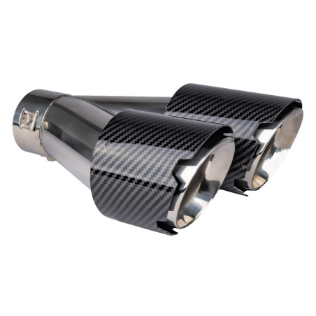 Avgasröret slutstykke rostfritt stål dubbel vänster kol amio-04069