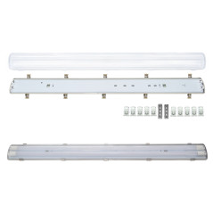 Industriellt vattentätt armatur IP65 LED 2x120cm T8 G13 enkelsidigt matad
