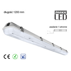 Industriellt vattentätt armatur IP65 LED 2x120cm T8 G13 enkelsidigt matad