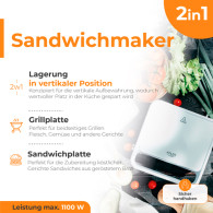 AD 3070 vit Smörgåsgrill 2 i 1