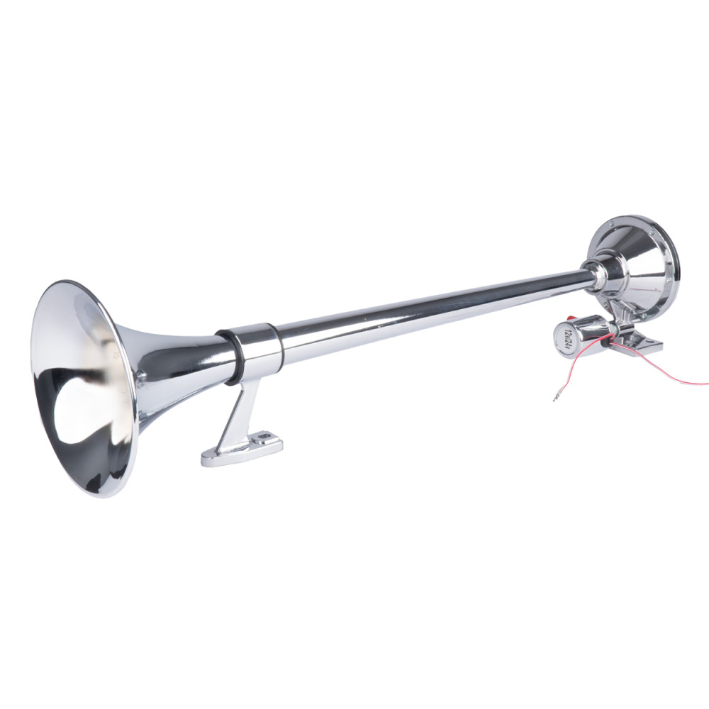 Signalhorn trumpet ljudsignal krom 640 mm 12v 24v amio-04076