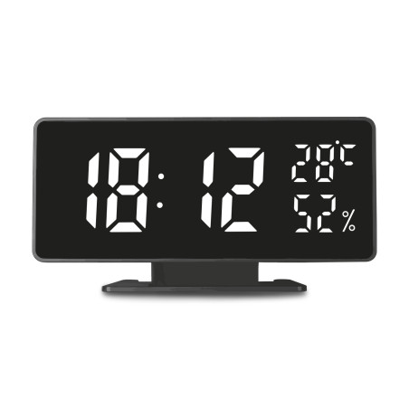 Klocka med alarm och termometerfunktion, GreenBlue, hygrometer, svart, GB395 | HandlaSmidigt.se