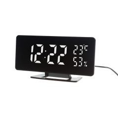 Klocka med alarm och termometerfunktion, GreenBlue, hygrometer, svart, GB395