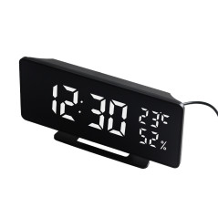 Klocka med alarm och termometerfunktion, GreenBlue, hygrometer, svart, GB395 | HandlaSmidigt.se