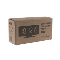 Klocka med alarm och termometerfunktion, GreenBlue, hygrometer, svart, GB395 | HandlaSmidigt.se
