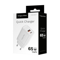 Nätadapter Kruger&Matz 65 W GaN med Power Delivery- och Quick Charge-funktion