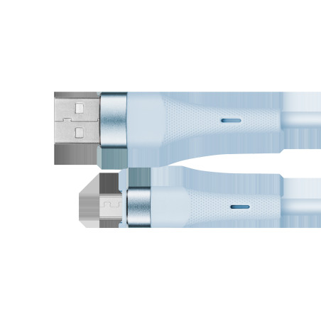 USB-kabel - microUSB 1 m silikon blå Kruger&Matz Basic