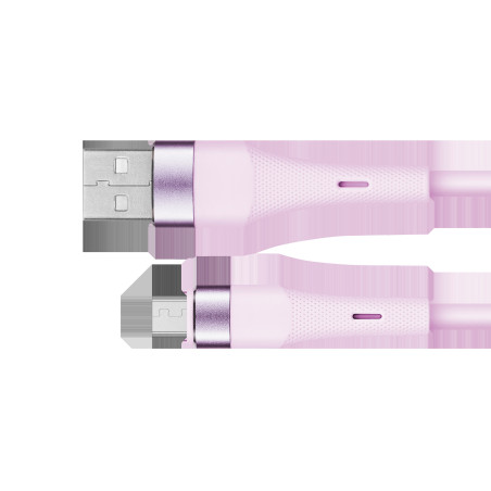 USB-kabel - microUSB 1 m silikon rosa Kruger&Matz Basic