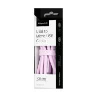 USB-kabel - microUSB 1 m silikon rosa Kruger&Matz Basic