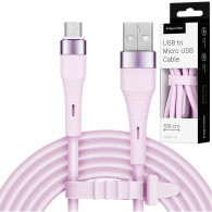 USB-kabel - microUSB 1 m silikon rosa Kruger&Matz Basic