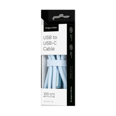 USB-kabel - USB typ C 1 m silikon blå Kruger&Matz Basic