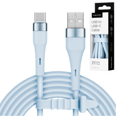 USB-kabel - USB typ C 1 m silikon blå Kruger&Matz Basic