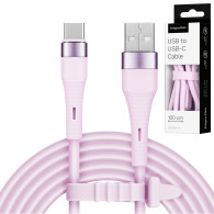 USB-kabel - USB typ C 1 m silikon rosa Kruger&Matz Basic