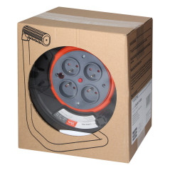 Spänningsavtagare IP20 4x2P+Z 16A 230V, H05RR-F 3x1,5mm2, 25m