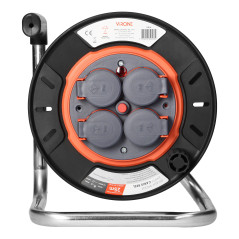 Brytande trumvinda IP44 4x2P+Z 16A 230V, H05RR-F 3x1,5mm2, 25m