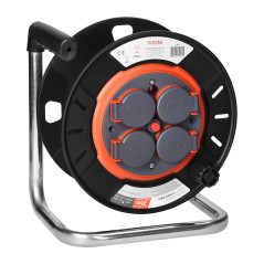 Brytande trumvinda IP44 4x2P+Z 16A 230V, H05RR-F 3x1,5mm2, 25m