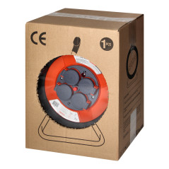 Brytskyddad trommelvinda IP44 4x2P+Z 16A 230V, H05VV-F 3x1,5mm2, 50m