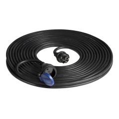 Förlängningssladd för verkstad, stänksäker IP44, 1x2P+Z 20m, gummikabel oljebeständig H07RN-F 3x1,5mm², 230VAC/16A.