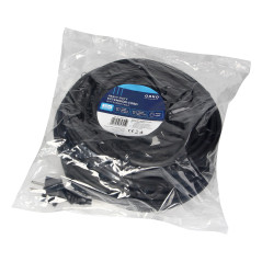 Förlängningssladd för verkstad, stänksäker IP44, 1x2P+Z 30m, oljebeständig gummikabel H07RN-F 3x1,5mm², 230VAC/16A.