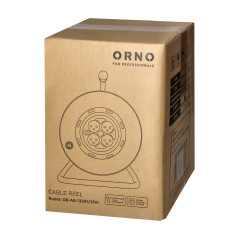 Förlängningssladd, 4 uttag 2P+Z, kabel PVC H05VV-F 3x1,5mm², längd 25m, fasta uttag, termiskt skydd, skydd mot överbelastning.