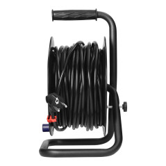 Förlängningssladd, 4 uttag 2P+Z, kabel PVC H05VV-F 3x1,5mm², längd 25m, fasta uttag, termiskt skydd, skydd mot överbelastning.