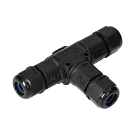 Kabelförgrening T-kontakt med snabbkoppling IP68, 3x4mm2, 400V/16A