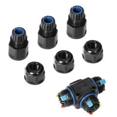 Kabelförgrening T-kontakt med snabbkoppling IP68, 3x4mm2, 400V/16A | HandlaSmidigt.se