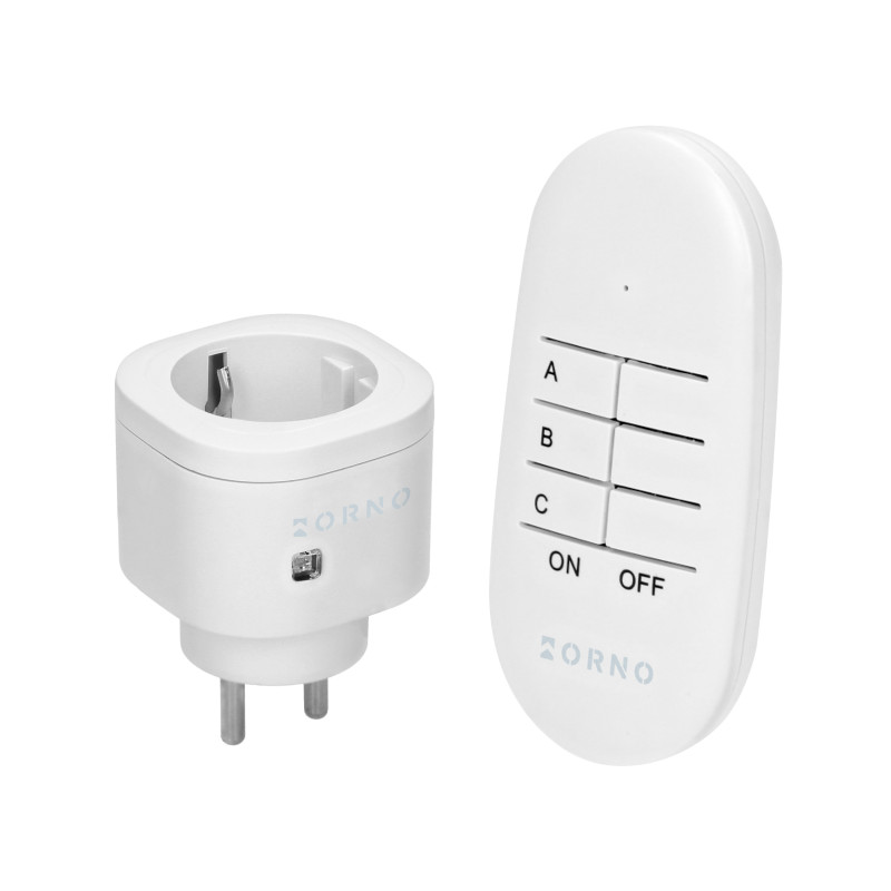 Trådlös minikontakt styrd med fjärrkontroll 1+1, Schuko-version