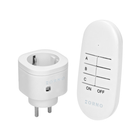 Trådlös minikontakt styrd med fjärrkontroll 1+1, Schuko-version