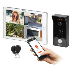 MAILO, enkelhus videodörrtelefon, 4-trådig, 10', Wi-Fi, pekskärm, Full HD, RFID, kodlås | HandlaSmidigt.se