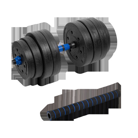 Justera barbell med bitumenbeläggning med 1x20kg kopplingsenhet, REBEL ACTIVE. | HandlaSmidigt.se