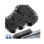 Justera barbell med bitumenbeläggning med 1x20kg kopplingsenhet, REBEL ACTIVE.