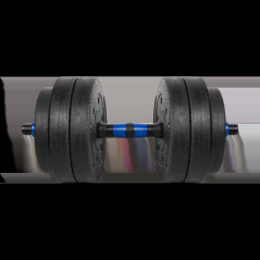 Justera barbell med bitumenbeläggning med 1x20kg kopplingsenhet, REBEL ACTIVE. | HandlaSmidigt.se