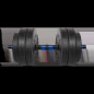 Justera barbell med bitumenbeläggning med 1x20kg kopplingsenhet, REBEL ACTIVE.