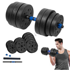 Justera barbell med bitumenbeläggning med 1x20kg kopplingsenhet, REBEL ACTIVE. | HandlaSmidigt.se