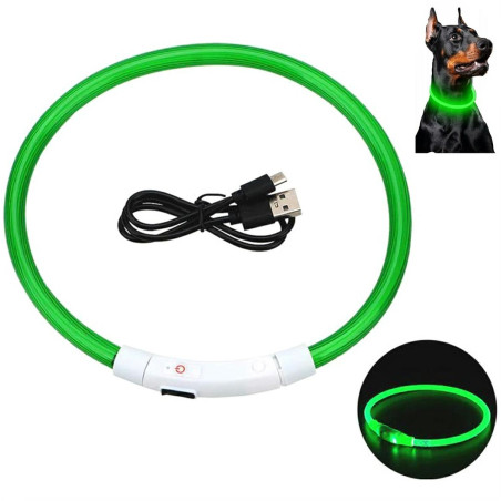 DA269 Lysande LED-halsband med grön reglering