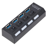 AK244B USB-hubb 3.0 med 4 portar svart/vit