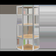 Metallhylla för hörn i lager 180x40x70 silver Rebel