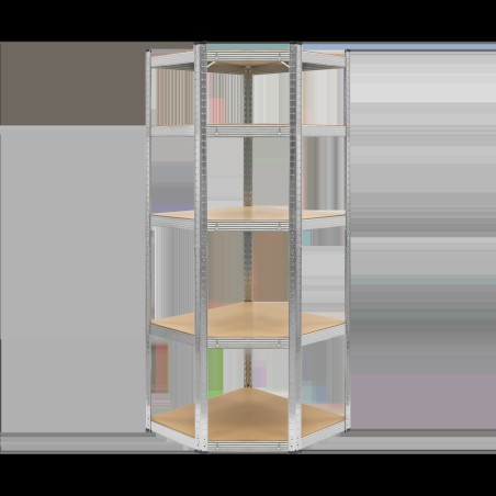 Metallhylla för hörn i lager 180x40x70 silver Rebel