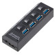 AK244B USB-hubb 3.0 med 4 portar svart/vit
