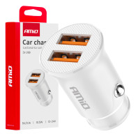 Bil laddare 2x USB-A 2.1A amio-03872