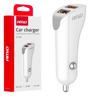 Bil laddare 2x USB-A 2.1A amio-03874