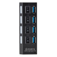 AK244B USB-hubb 3.0 med 4 portar svart/vit