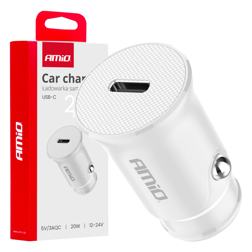 Bil laddare USB-C 20W amio-03876