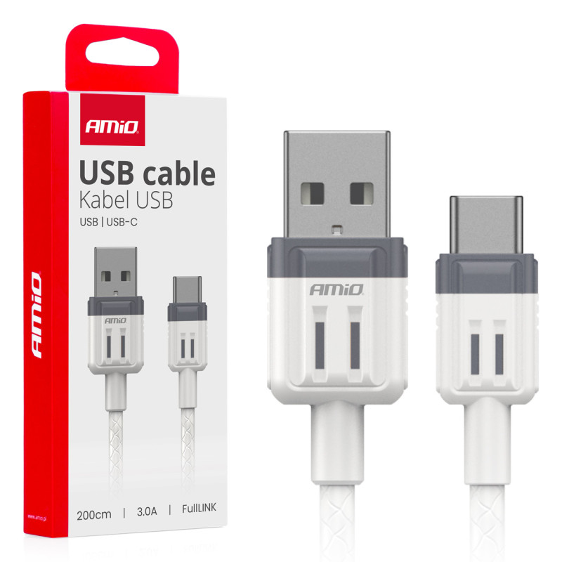 Kabel för laddning usb-a - usb-c 3a 200cm fulllink amio-03906

Let me know if you need help with anything else!